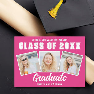Cute Shock rosa Studenten Photo Collage Student Meddelande