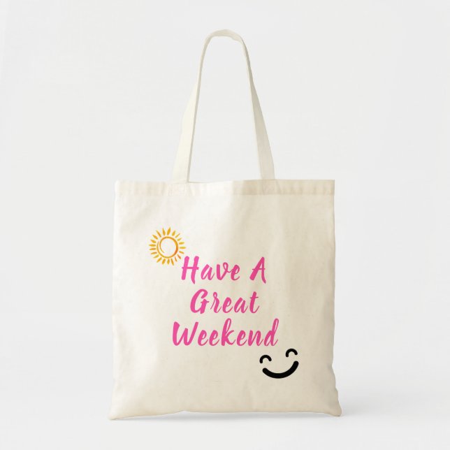 Cute Shopping Tote Bag med Hälsning Tygkasse (Framsidan)