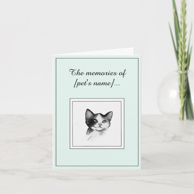 Cute Shorthair Cat Sympathy Card Kort (Framsida)
