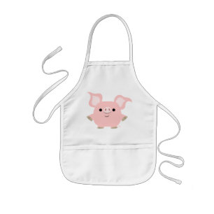 Cute Shorty Tecknad Gris Children Apron Barnförkläde