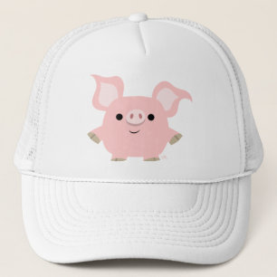 Cute Shorty Tecknad Gris Hat Truckerkeps