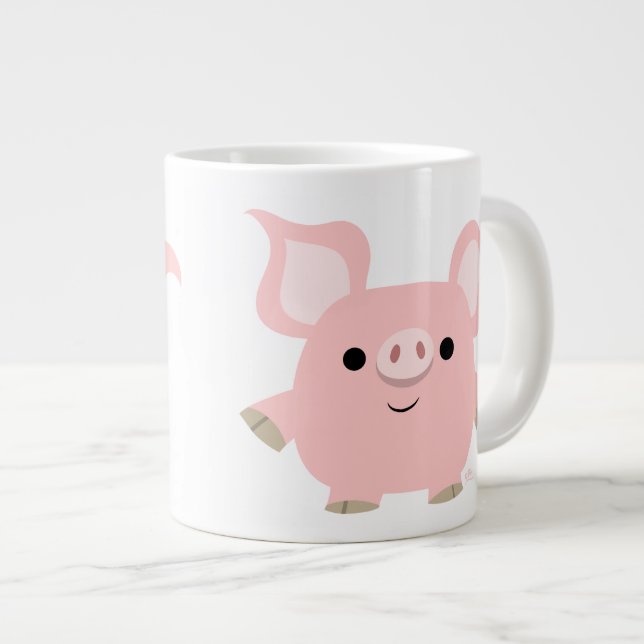 Cute Shorty Tecknad Gris Jumbo Mugg (Framsida höger)