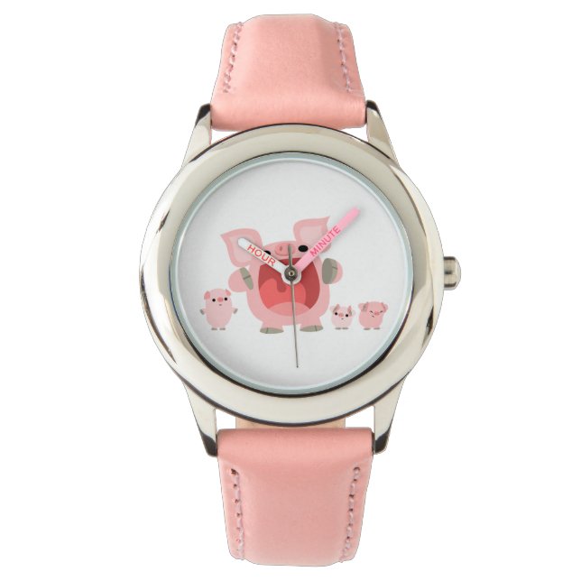 Cute Shouting Tecknad Grisar Watch Armbandsur (Framsida)