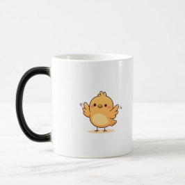 Cute Shy Chick Minimal Cartoon Magisk Mugg