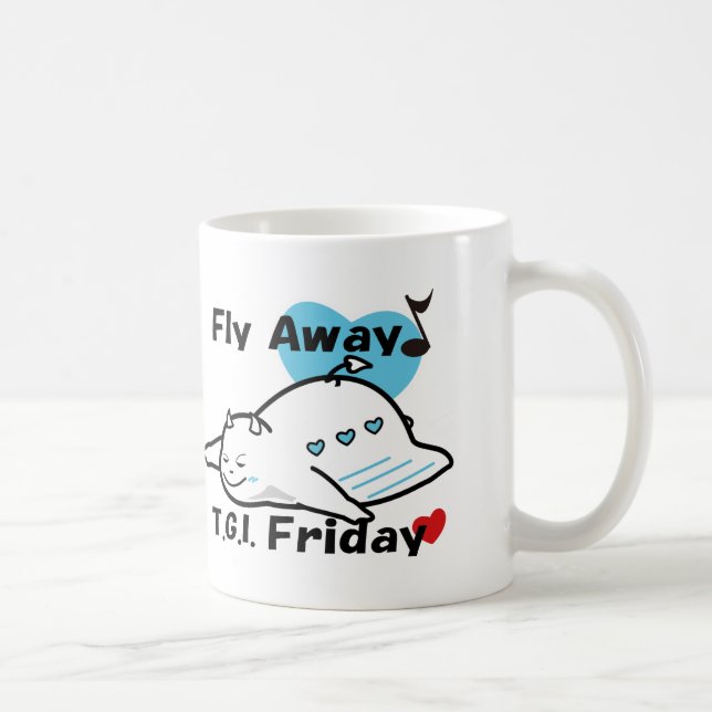 Cute Shy Djävulen på lycklig fredag Kaffemugg (Höger)