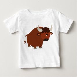 Cute Shy Tecknad Bull Baby T-Shirt