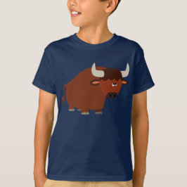 Cute Shy Tecknad Bull Children T-Shirt