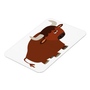 Cute Shy Tecknad Bull Flexible Magnet