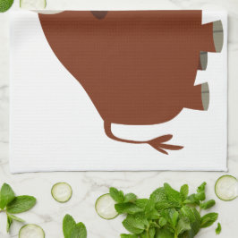 Cute Shy Tecknad Bull Kitchen Towel Kökshandduk