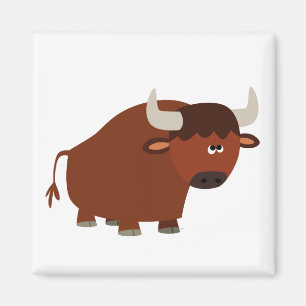 Cute Shy Tecknad Bull Magnet
