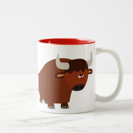 Cute Shy Tecknad Bull Mugg