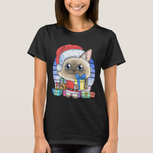 Cute Siamese Cat Jultomten jul, Julafton Kitten T Shirt