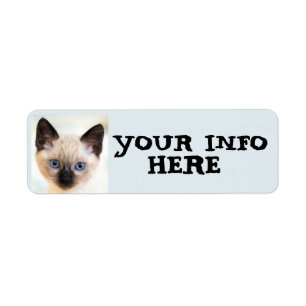 CUTE SIAMESE CAT KITTEN-RETURETIKETTER RETURADRESS ETIKETT