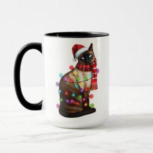 Cute Siamese Cat Lover Funny Julafton Helgdag Gift Mugg