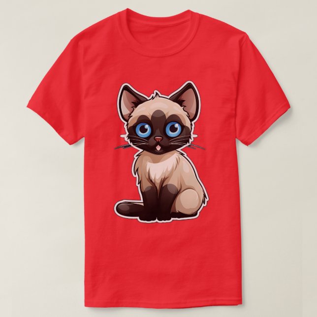 Cute Siamese Cat Lover Funny Siamese Cat 2 T Shirt (Design framsida)