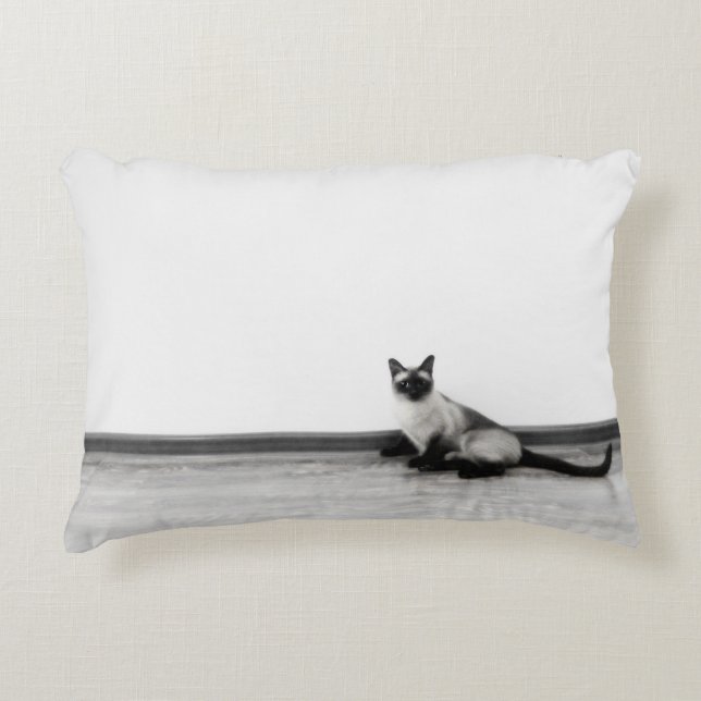 CUTE Siamese Cat Photograph Prydnadskudde (Framsidan)