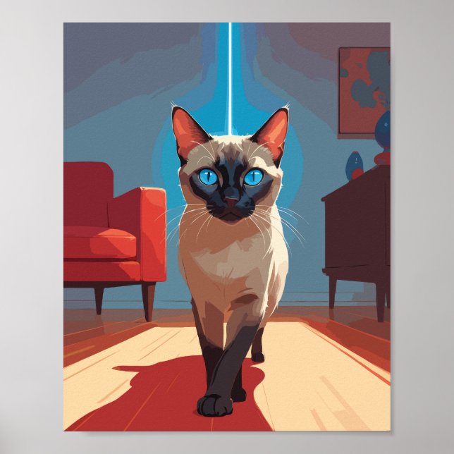 Cute Siamese Cat Poster (Framsidan)