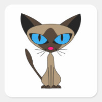 Cute Siamese Cat Square
