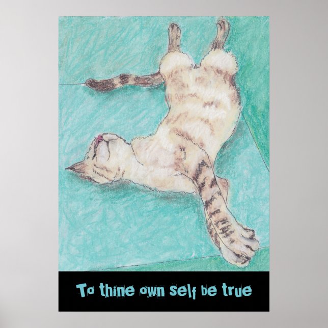 Cute siamese cat teckning citerar shakespeare poster (Framsidan)
