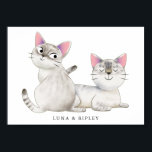 Cute Siamese Cats Illustration med Namn Poster<br><div class="desc">Kattunge illustrerar två siamesiska katter med söta uttryck. Du kan lägga till namn vid grund.</div>