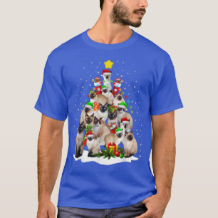 Cute Siamese Cats Träd God jul Cat Lover T Shirt