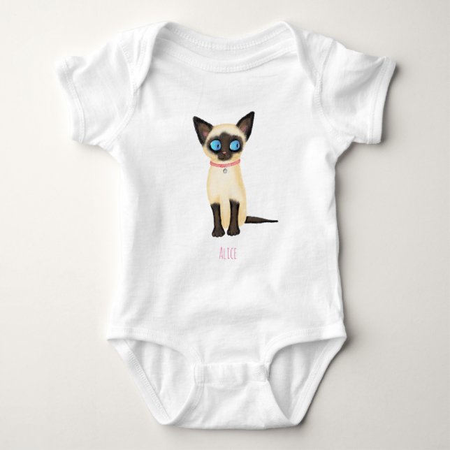 Cute Siamese kitten baby bodydress T Shirt (Framsida)