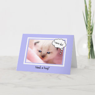 Cute Siamese Kitten, behöver en hug, uppmuntrar Kort