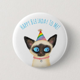 Cute Siamese kitten grattis på födelsedagen till m Knapp