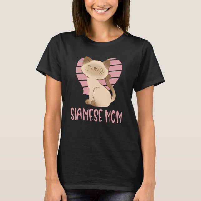 Cute Siamese Mamma Crazy Cat Dam Kattunge Päls Mam T Shirt (Framsida)