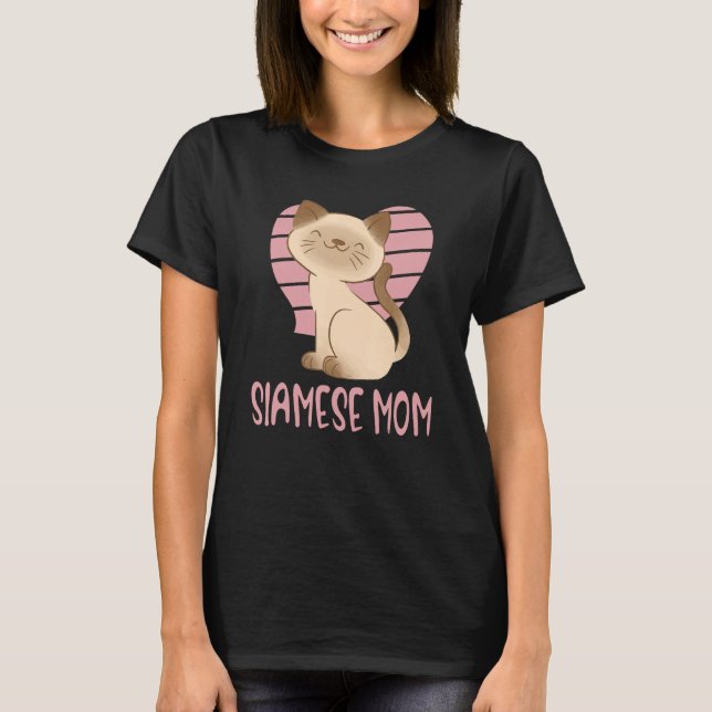 Cute Siamese Mom Crazy Cat Lady Kitty Fur Mama T Shirt (Framsida)