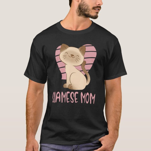 Cute Siamese Mom Crazy Cat Lady Kitty Fur Mama T Shirt (Framsida)