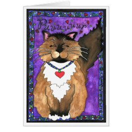 Cute Siamese Ragdoll Kattunge Hälsningskort