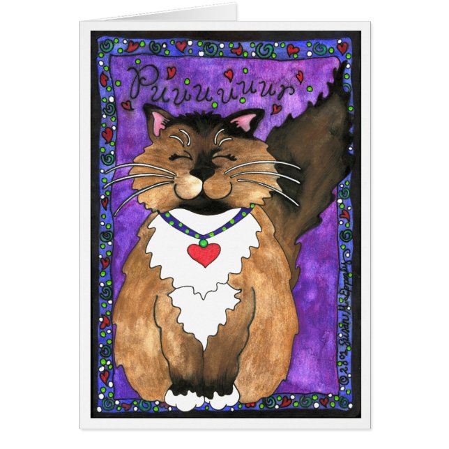 Cute Siamese Ragdoll Kattunge Hälsningskort (Framsidan)