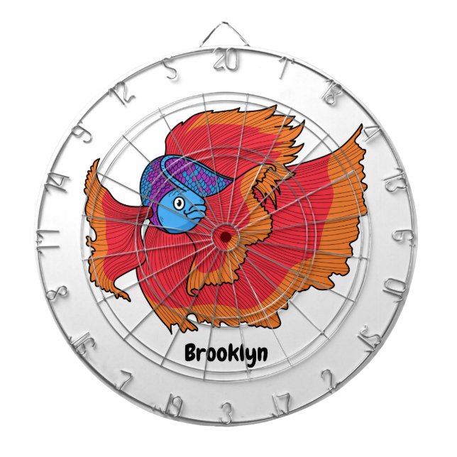 Cute Siamese, som bekämpar fiskbettastecknad Darttavla (Framsidan)