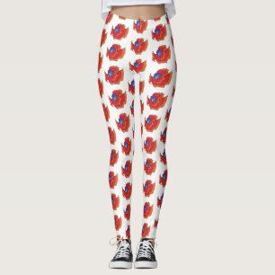 Cute Siamese, som bekämpar fiskbettastecknad Leggings