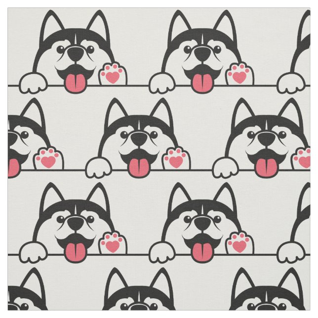 Cute Siberian husky anpassningsbar färg Tyg (Provkarta)