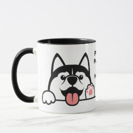 Cute Siberian husky anpassningsbar text mugg