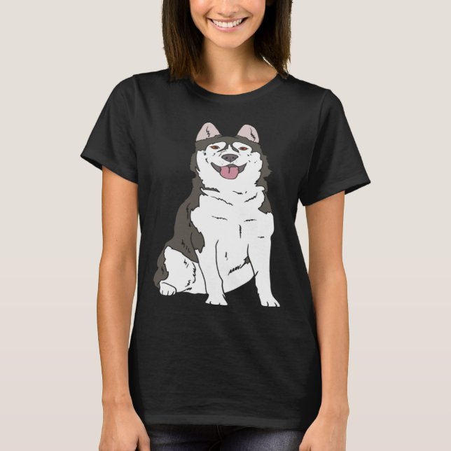 Cute Siberian Husky dog  Husky graphics T Shirt (Framsida)