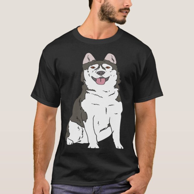 Cute Siberian Husky dog  Husky graphics T Shirt (Framsida)