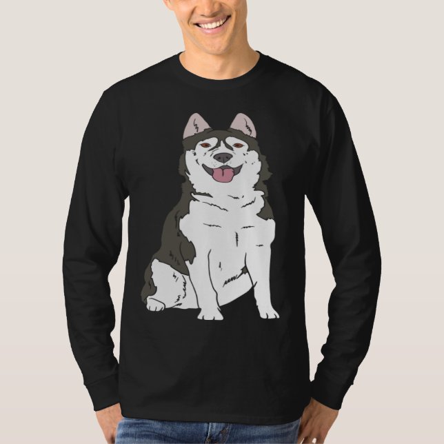 Cute Siberian Husky dog  Husky graphics T Shirt (Framsida)