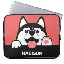 Cute Siberian husky, eget namn Laptop sleeve
