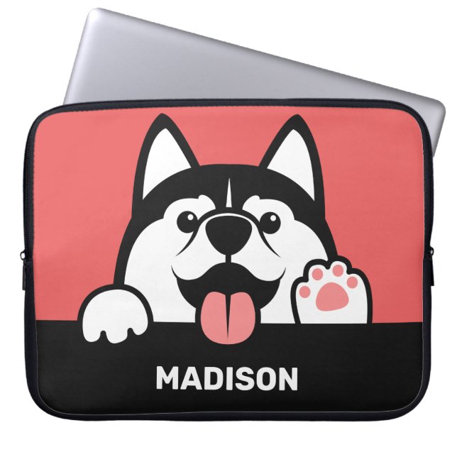 Cute Siberian husky, eget namn Laptop sleeve (Framsidan)