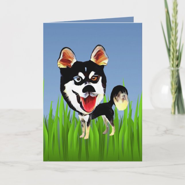 Cute Siberian husky hälsningskort Kort (Framsida)