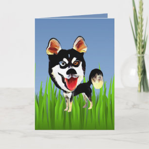 Cute Siberian husky hälsningskort Kort