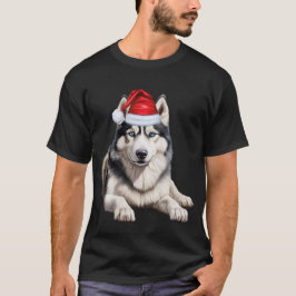 Cute Siberian husky Hund älskare-jultomten T Shirt