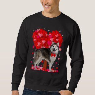 Cute Siberian husky Hund Heart Puppy Lång Ärmad Tröja