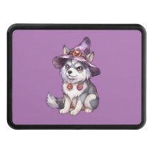 Cute Siberian husky Hund i Witch Hat