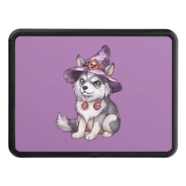 Cute Siberian husky Hund i Witch Hat Dragkroksskydd