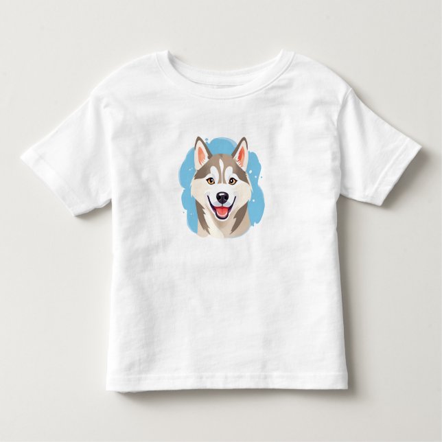 Cute Siberian husky Hund Varg Funny huskies Hund P T Shirt (Framsida)