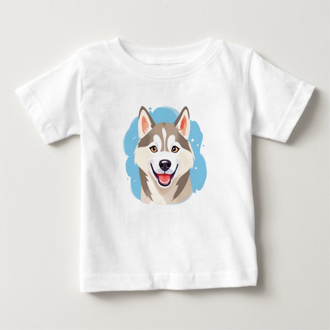 Cute Siberian husky Hund Varg Funny huskies Hund P T Shirt (Framsida)